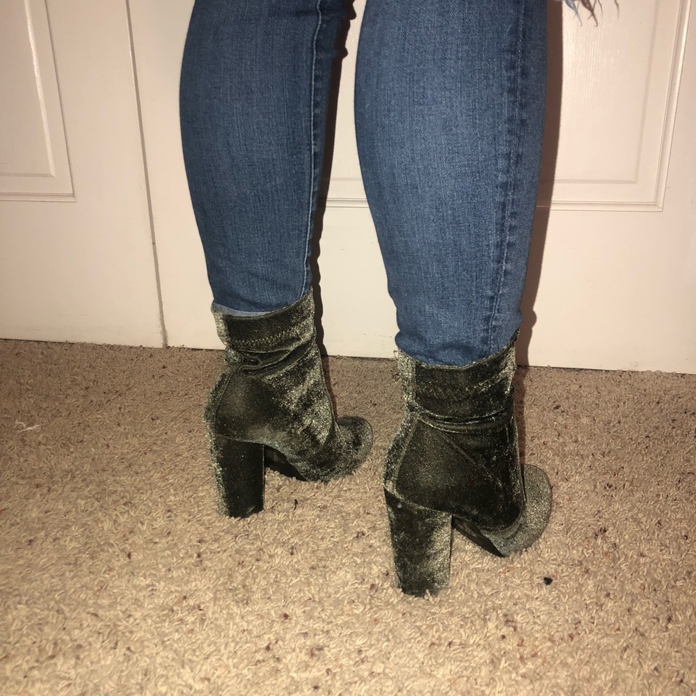 Velvet ankle boots